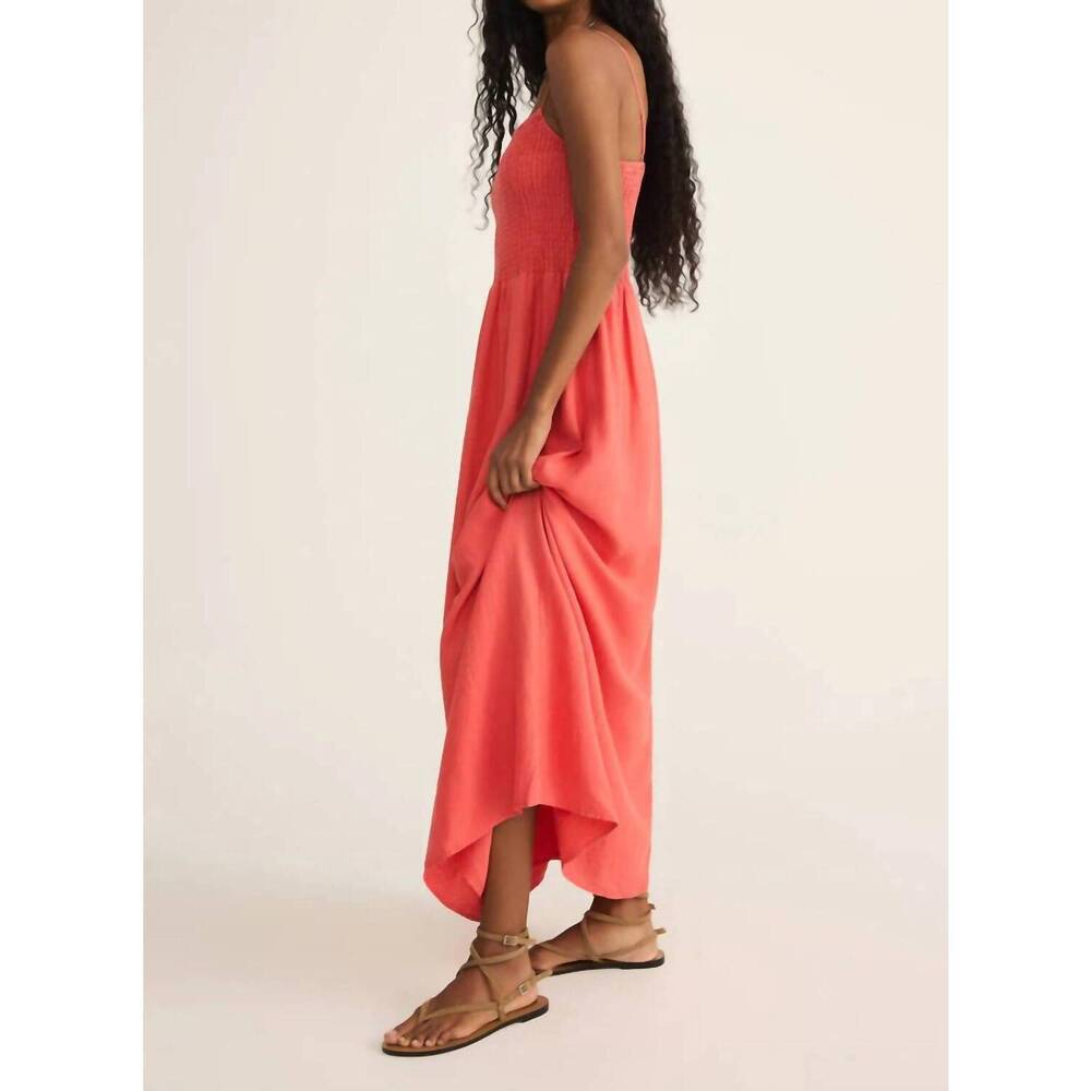 NEW Z SUPPLY bayside linen maxi dress in persimmon - Picture 3 of 8